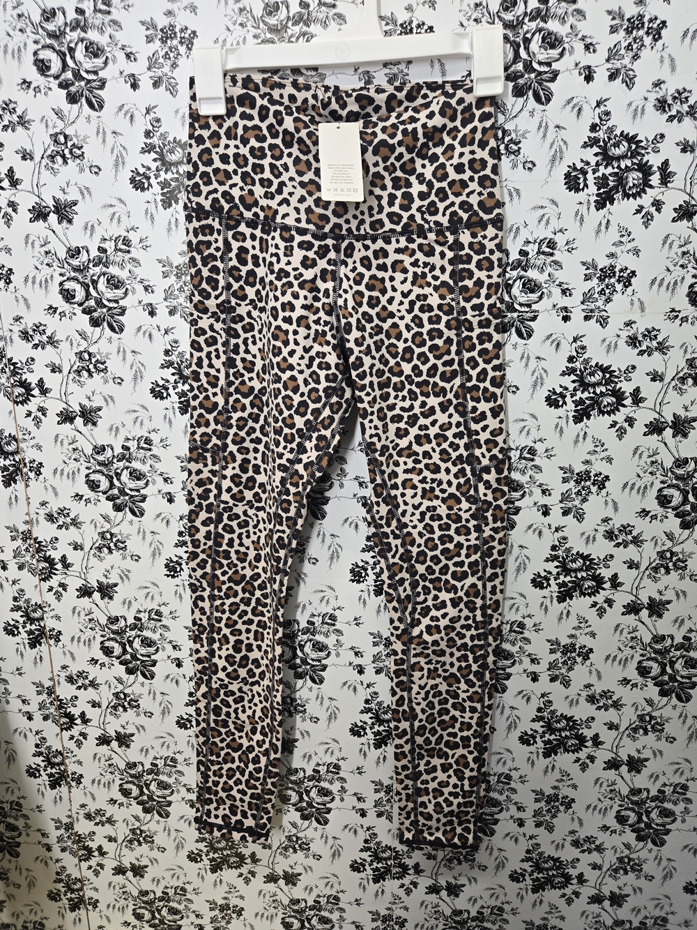 Leopard Print High-Waist Leggings - Brown/Black Size Small